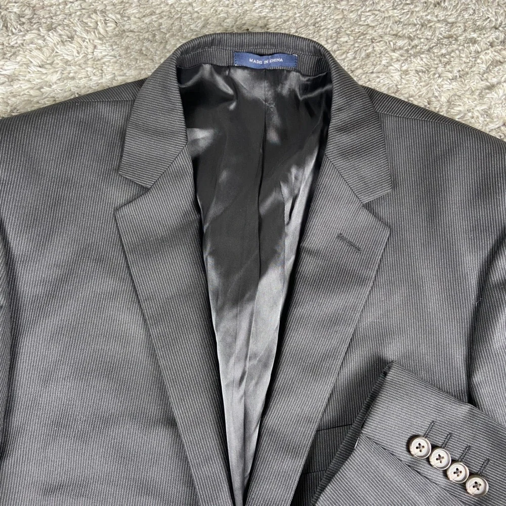 Ralph Ralph Lauren Blazer Men 40R Black Pinstripe Wool 2 Button Suit Jacket Coat